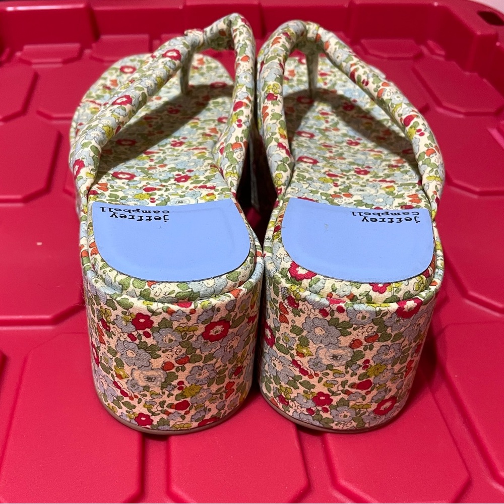 Jeffrey Campbell Luau Platform Sandal in Green Mutli Floral Size 9 - Picture 5 of 6